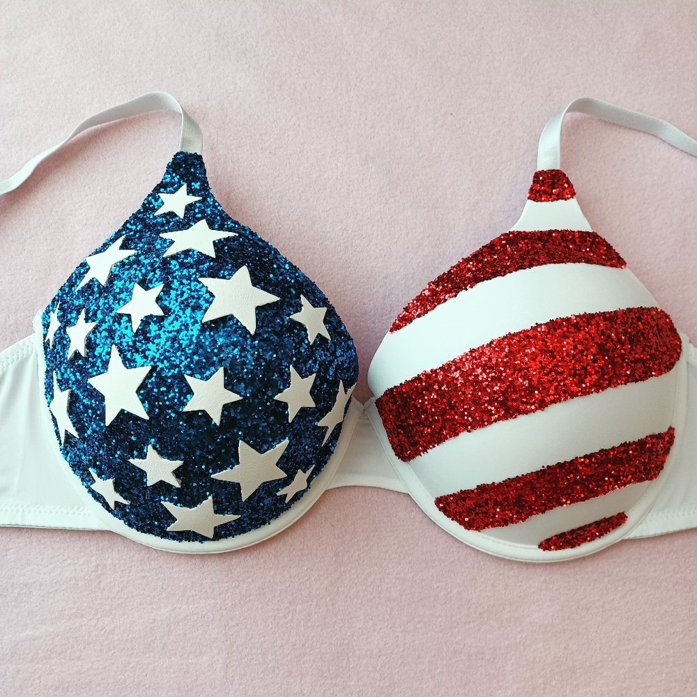 American Rave Bra flag festive concert July 4th Halloween costume liberty